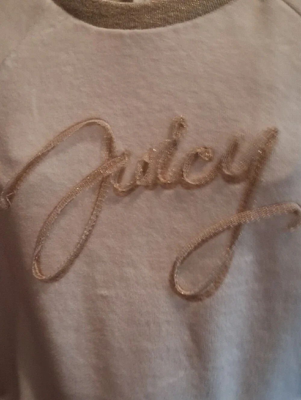 Juicy Couture White & Gold Girls Sweatshirt Dress/Top with Tulle Skirt Size 4
